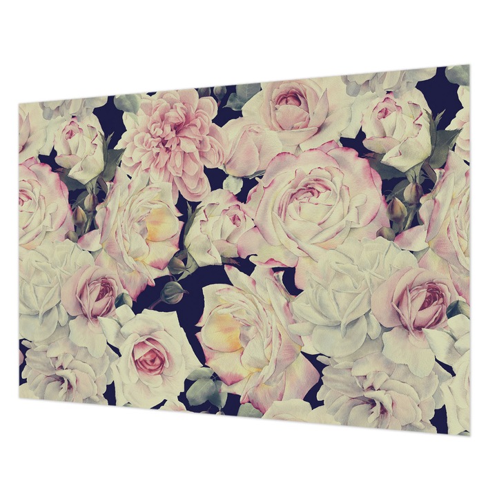 Tapet Vlies De Perete, Wallfluent, Buchet de flori, Alb, 312 x 219 cm, Elegant, Culoare Intensa, 010100060080000013236