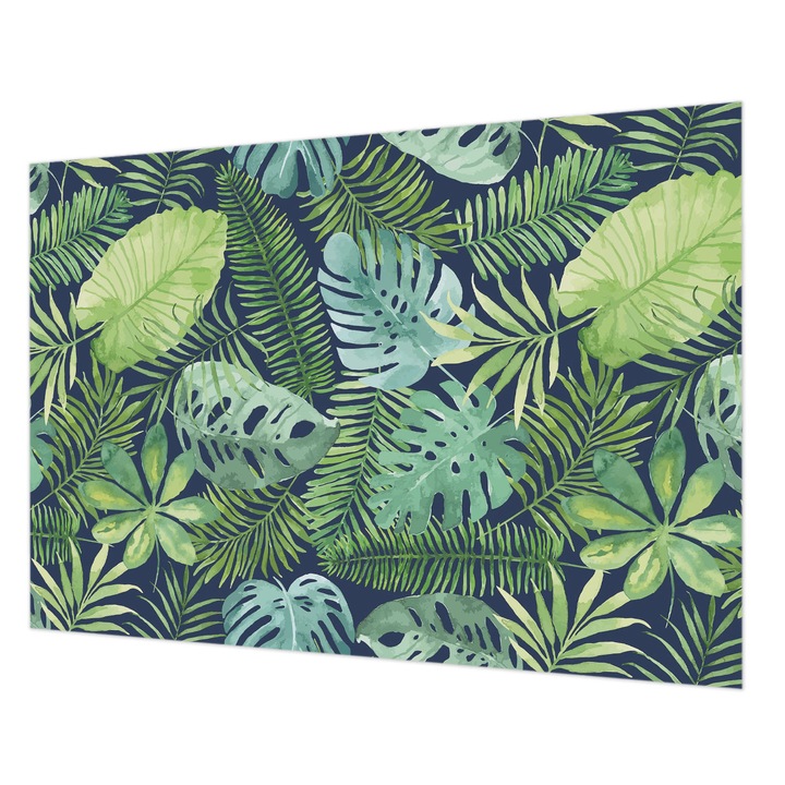 Tapéta Vlies Fali Dekoráció, Wallfluent, Trópusi levelek, Zöld, 208 x 146 cm, Nem Szőtt, Előszobába, Hálószobába, 010100060040000010793