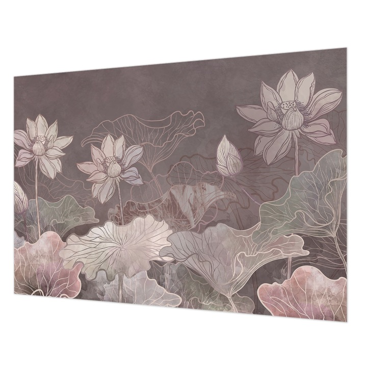 Dekor Tapéta, Wallfluent, Békés botanika, Barna, 312 x 219 cm, Vlies, Előszobába, Hálószobába, 010100060080000285208