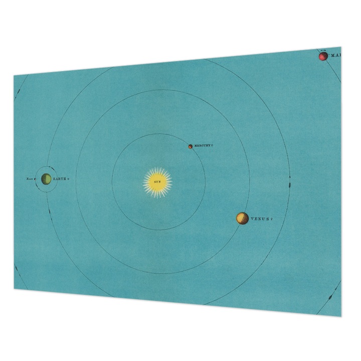 Fotótapéta Falra, Wallfluent, Kozmikus rendszer, Kék, 208 x 146 cm, Vlies, Dekoráció, 010100060040000285430