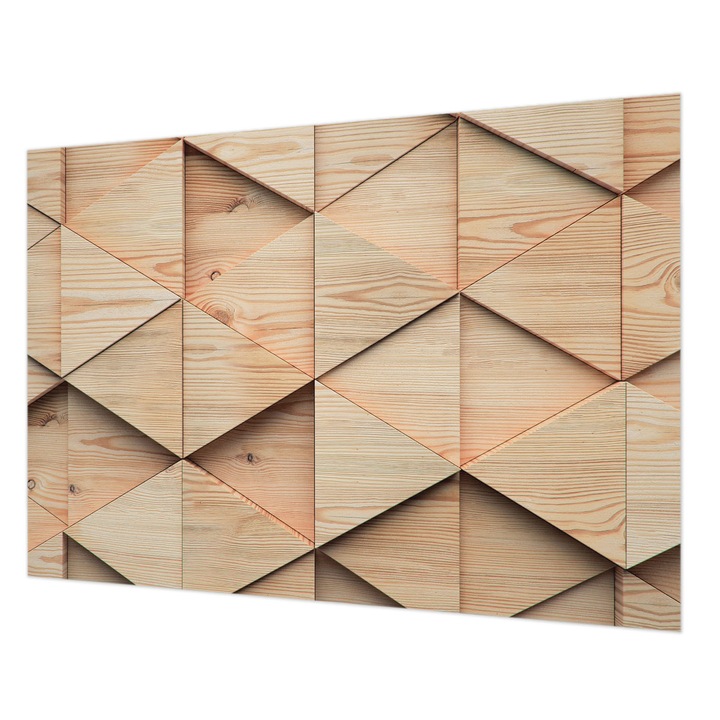 Tapéta Falra, Wallfluent, Fa mozaik, Bézs, 208 x 146 cm, Vlies, Modern Tapétatekercs, 010100060040000056574