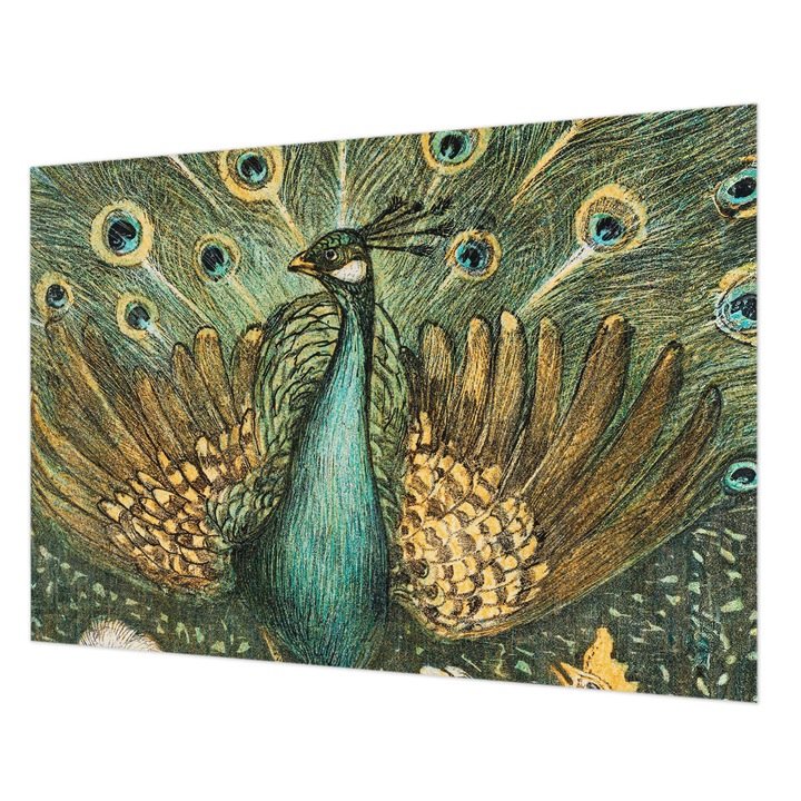 Fototapet Fali, Wallfluent, Paun maiestuos, Verde, 312 x 219 cm, Elegant, Lavabil