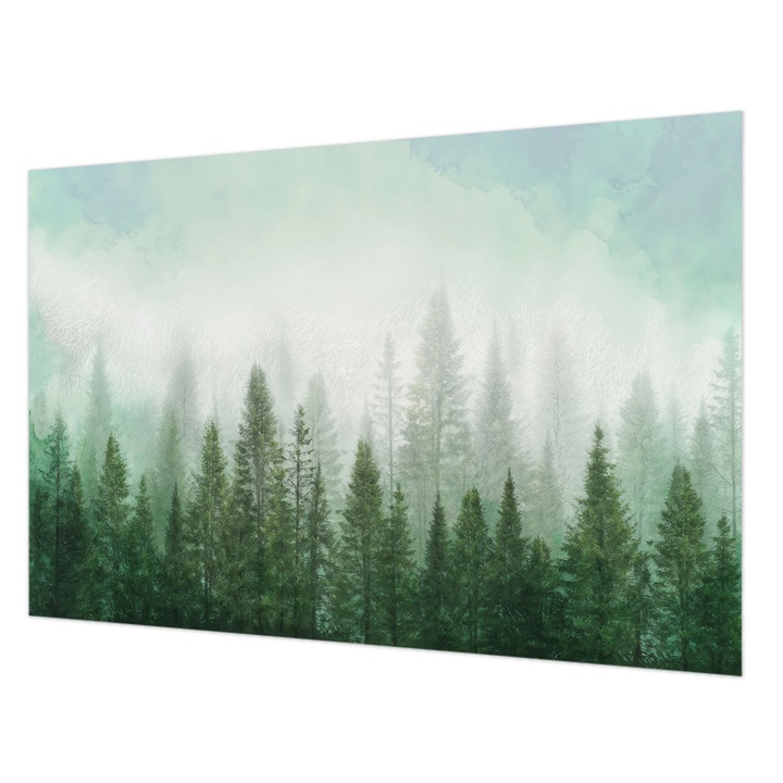 Fotótapéta Falra, Wallfluent, Farkas az erdőben, Zöld, 104 x 70 cm, Nem Szőtt, Nappaliba, Szobába, 010100060020000285330