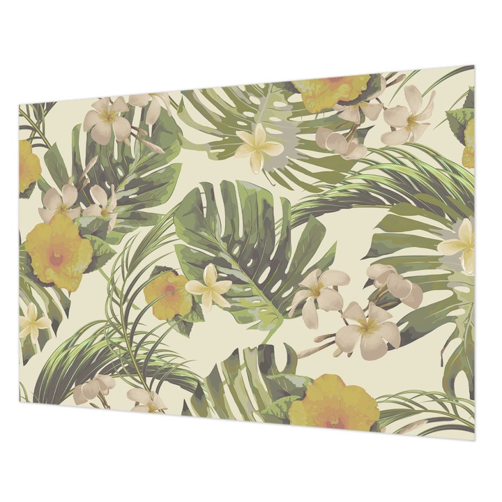 Modern Tapétatekercs De Perete, Wallfluent, Flora exotica, Verde, 312 x 219 cm, Art Deco, Pentru Uz Intern, 010100060080000012466