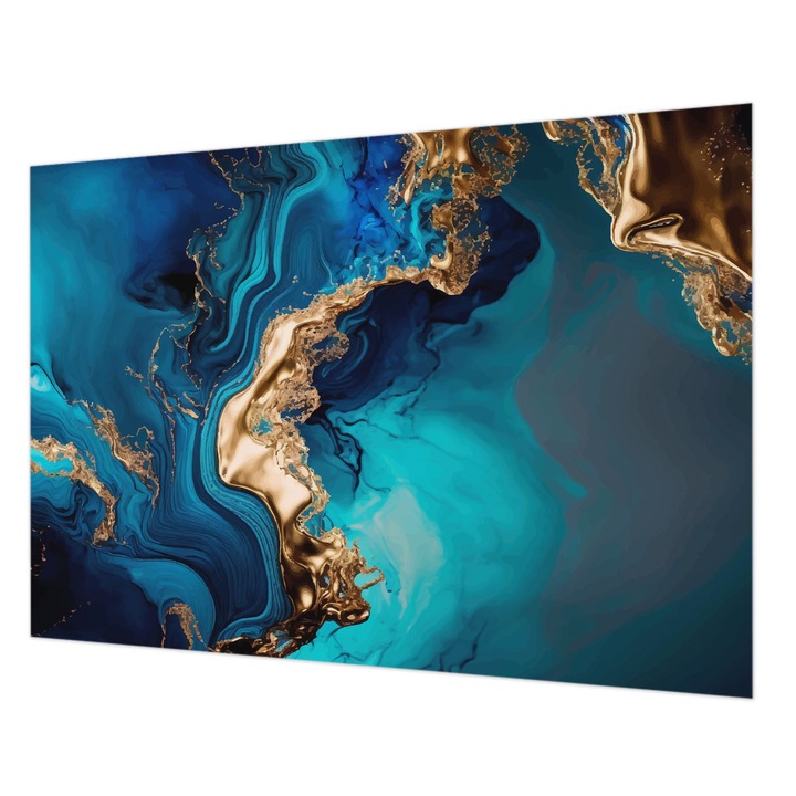 Dekor Tapéta, Wallfluent, Színes absztrakció, Tengerészkék, 208 x 146 cm, Vlies, Modern Belsőépítészeti Dekoráció, 010100060040000282562