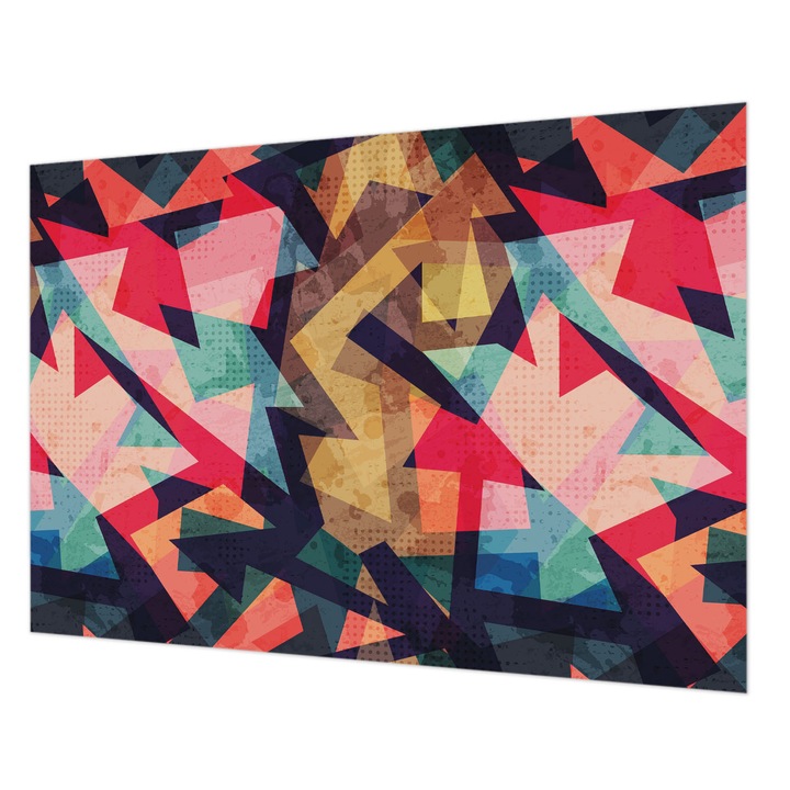 Tapéta Falra, Wallfluent, Színes minta, Piros, 208 x 146 cm, Vlies, Modern Tapétatekercs, 010100060040000013067