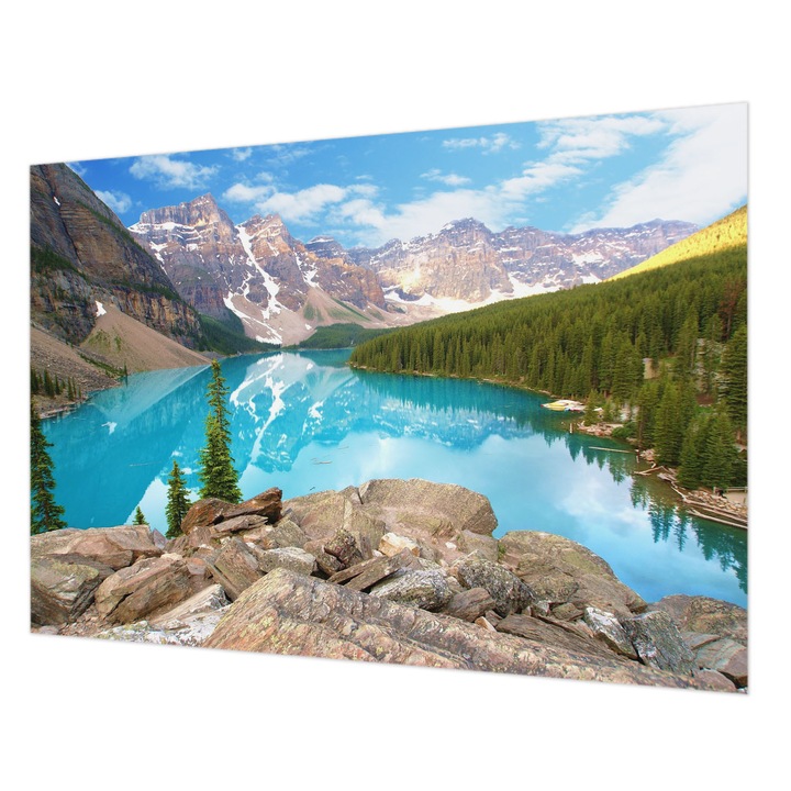 Rola Tapet Vlies De Perete, Wallfluent, Lacul albastru, Albastru, 208 x 146 cm, Art Deco, Pentru Dormitor, Bucatarie, 010100060040000000609