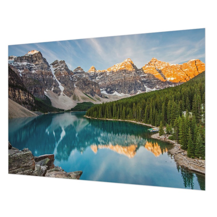 Fotótapéta Falra, Wallfluent, Hegyi tükörkép, Kék, 208 x 146 cm, Vlies, Nappaliba, Szobába, 010100060040000007453