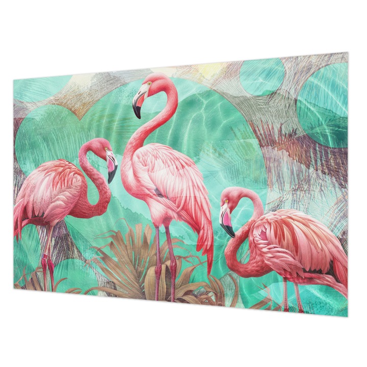 Fotótapéta Falra, Wallfluent, Egzotikus madarak, Rózsaszín, 104 x 70 cm, Vlies, Élénk Színek, 010100060020000285524