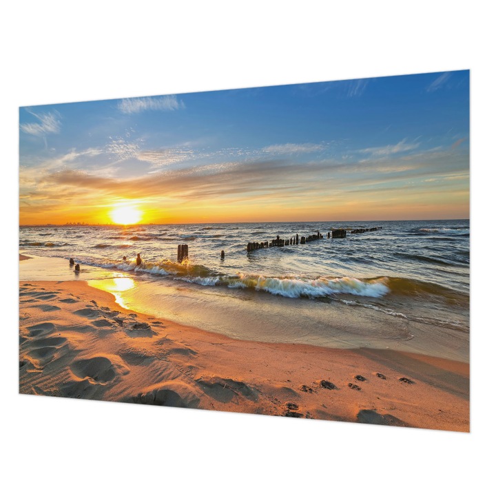 Tapéta Falra, Wallfluent, Naplemente a tengerparton, Sárga, 152 x 104 cm, Nem Szőtt, Modern Dizájn, 010100060030000001796