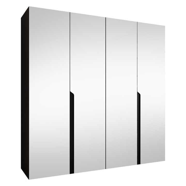 Dulap cu oglinda Frokow 3 200 MIRJAN 24 negru, 52x200x202 cm