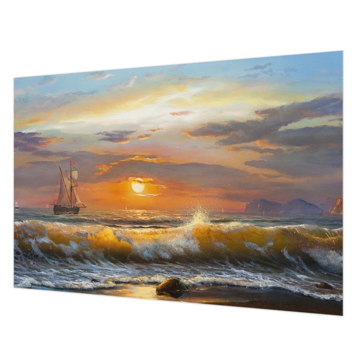 Fotótapéta Falra, Wallfluent, Tengeri panoráma, Kék, 152 x 104 cm, Vlies, Előszobába, Hálószobába, 010100060030000018550