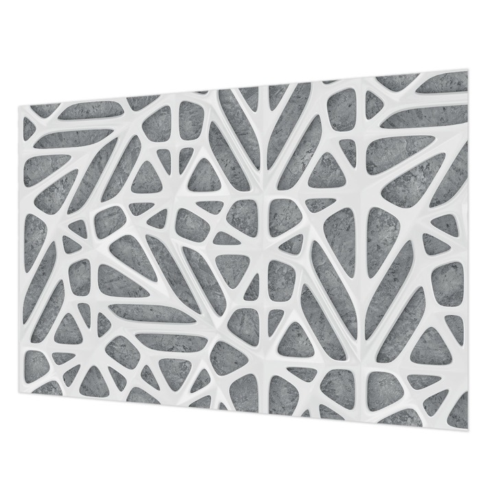 Tapéta Falra, Wallfluent, Geometriai hálózat, Fehér, 152 x 104 cm, Vlies, Erős Ragasztó, 010100060030000056564