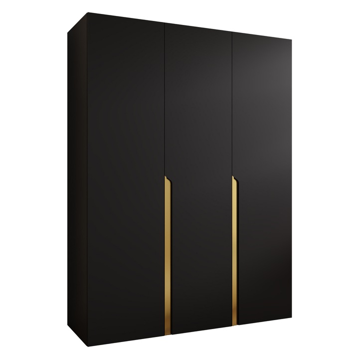 Dulap Frokow 1 150 MIRJAN 24 negru + auriu, 52x150x202 cm