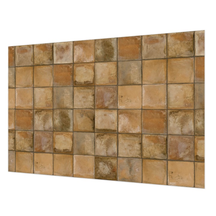 Tapéta Vlies Fali Dekoráció, Wallfluent, Rusztikus mozaik, Barna, 152 x 104 cm, Nem Szőtt, Könnyen Felszerelhető, 010100060030000282520