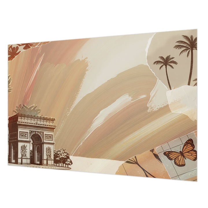 Dekor Tapéta, Wallfluent, Egzotikus utazás, Bézs, 152 x 104 cm, Vlies, Nappaliba, Szobába, 010100060030000284725