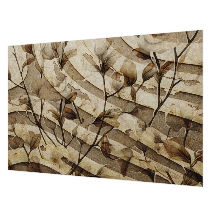 Tapéta Vlies Fali Dekoráció, Wallfluent, Klasszikus növényvilág, Bézs, 152 x 104 cm, Nem Szőtt, Élénk Színek, 010100060030000284930