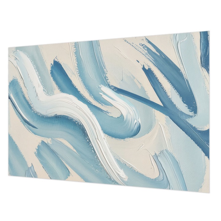 Tapéta Falra, Wallfluent, Absztrakt ecsetvonások, Kék, 152 x 104 cm, Vlies, Modern Tapétatekercs, 010100060030000284859