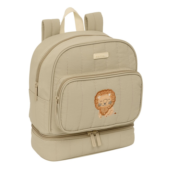 Ghiozdan, Safta, Leon, 22 x 27 x 10 cm, tip scolar, maner superior, adaptabil la carucior, inchidere fermoar, certificat REACH