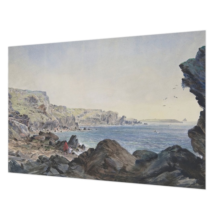 Dekor Tapéta, Wallfluent, Egy csendes tengerpart, Szürke, 152 x 104 cm, Vlies, Dekoráció, 010100060030000285202