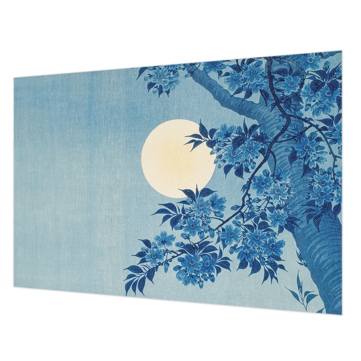 Dekor Tapéta, Wallfluent, Virág Hold, Kék, 152 x 104 cm, Nem Szőtt, Előszobába, Hálószobába, 010100060030000285489