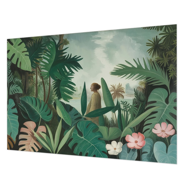 Dekor Tapéta, Wallfluent, Egzotikus dzsungel, Zöld, 208 x 146 cm, Vlies, Fali Dekoráció, 010100060040000284712