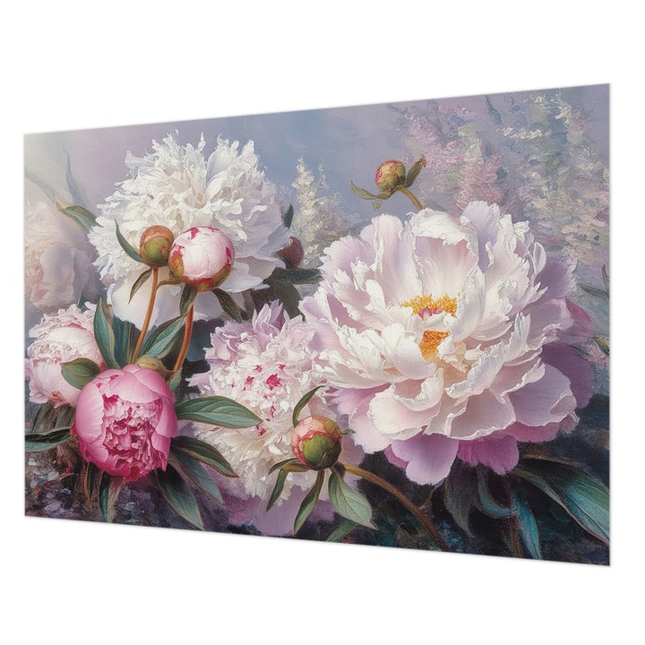 Fotótapéta Falra, Wallfluent, Bazsarózsa csokor, Rózsaszín, 208 x 146 cm, Nem Szőtt, Élénk Színek, 010100060040000284766