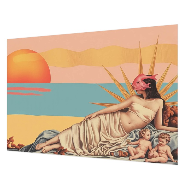 Dekor Tapéta, Wallfluent, A szürrealizmus nyugata, Fehér, 208 x 146 cm, Nem Szőtt, Falra, 010100060040000284726