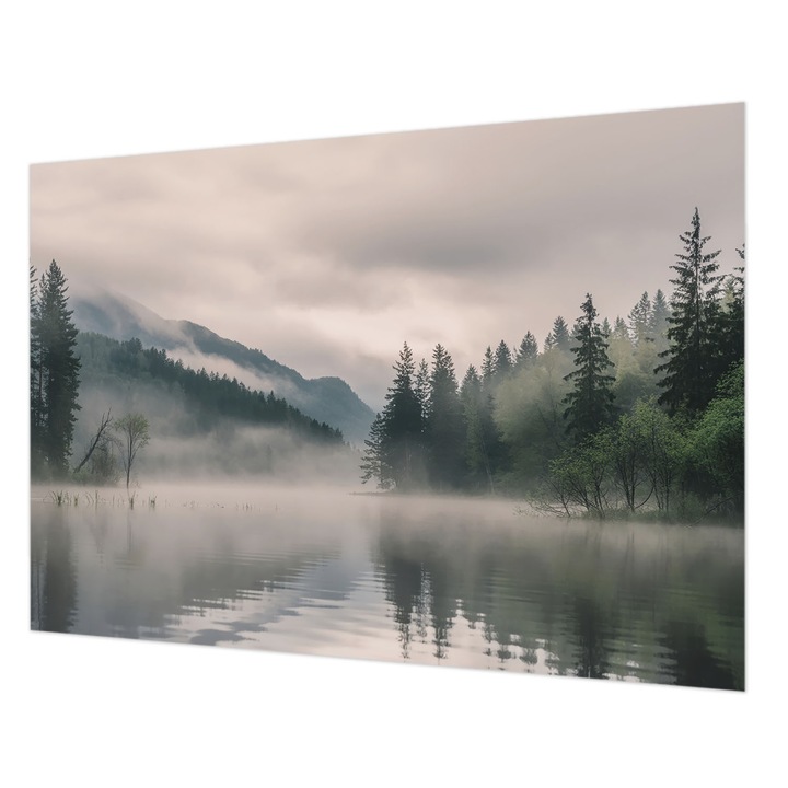 Tapéta Falra, Wallfluent, Légköri tó, Szürke, 312 x 219 cm, Nem Szőtt, Nappaliba, Szobába, 010100060080000285125