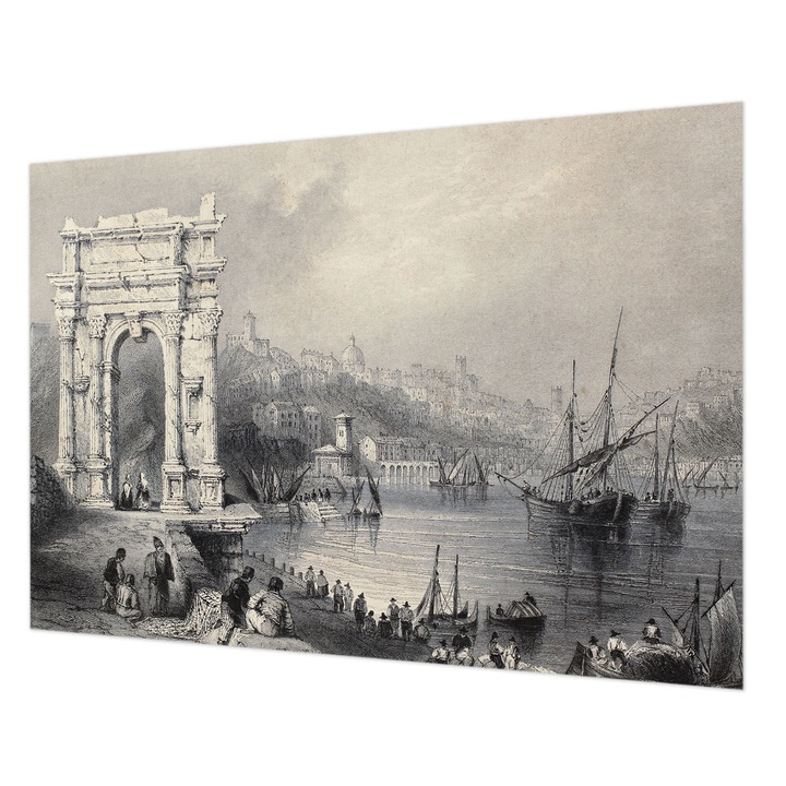 Fotótapéta Falra, Wallfluent, Peisaj marin, Gri, 312 x 219 cm, Decorativ, Lavabil, 010100060080000282715