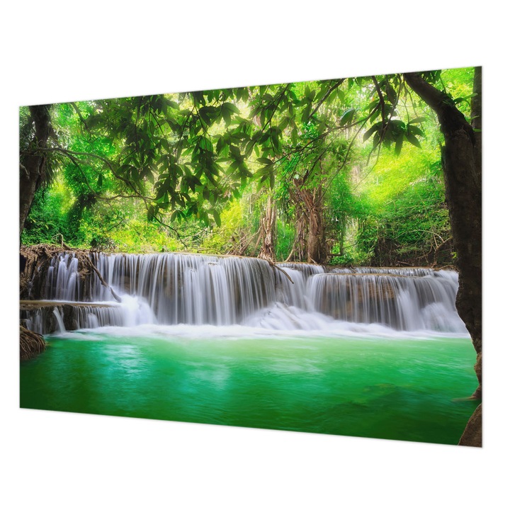 Fotótapéta Falra, Wallfluent, Erdei vízesés, Zöld, 208 x 146 cm, Nem Szőtt, Fali Dekoráció, 010100060040000001379