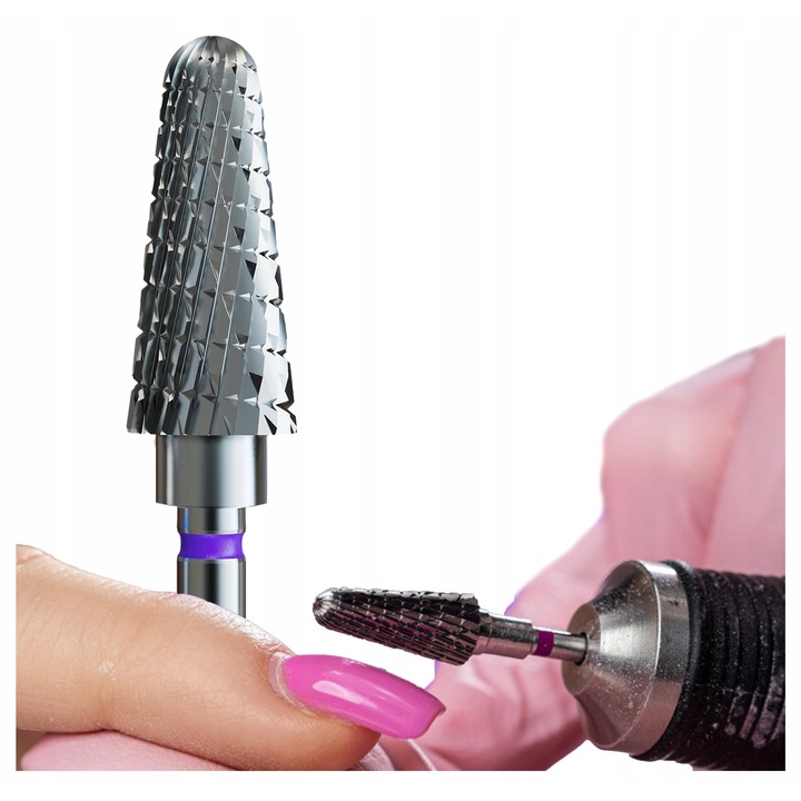 IQ Nails elektromos maró 5in1 szinterezett karbid lila 6x14mm manikűrhöz és pedikűrhöz