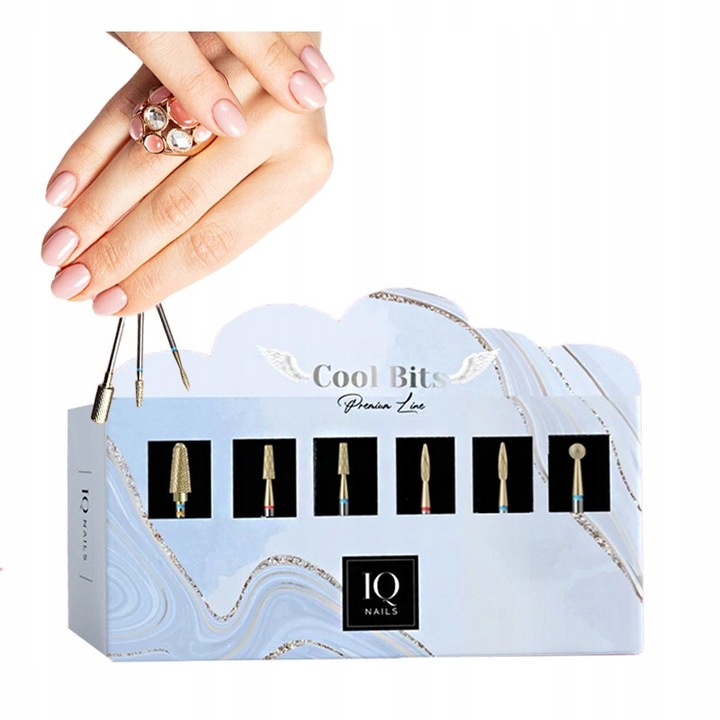 IQ Nails Cool Bits körömcsiszoló készlet, 6 darab, Nano ZRN bevonat, volfrámkarbid, kezek