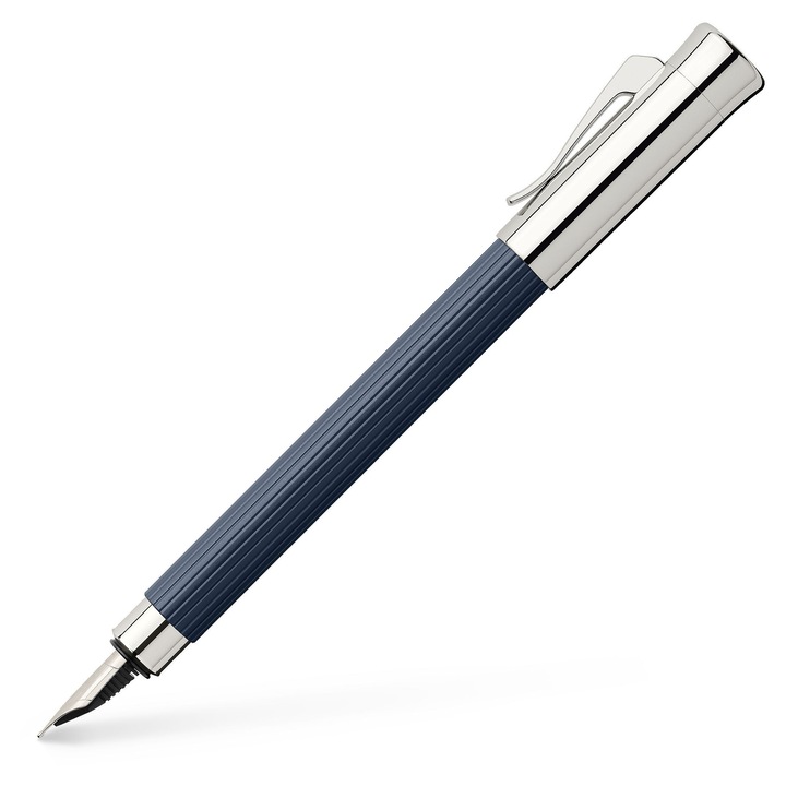 Stilou Graf von Faber-Castell, metal lacuit, penita inox, albastru nocturn