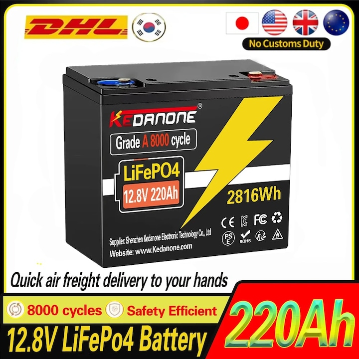 Acumulator solar Kedanone 12.8V 220Ah LiFePO4 BMS 120A