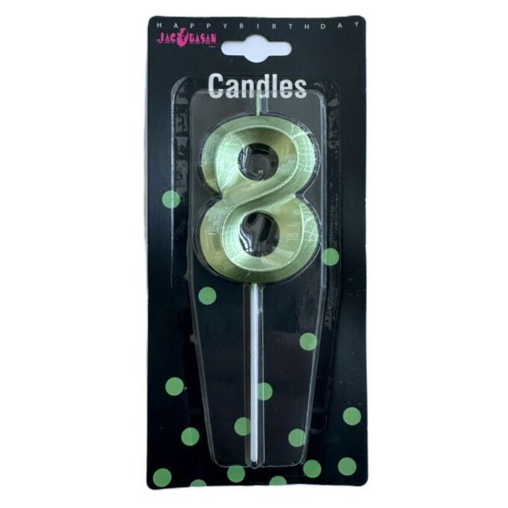 Парти свещ 3D дизайн, 7см, Зелена