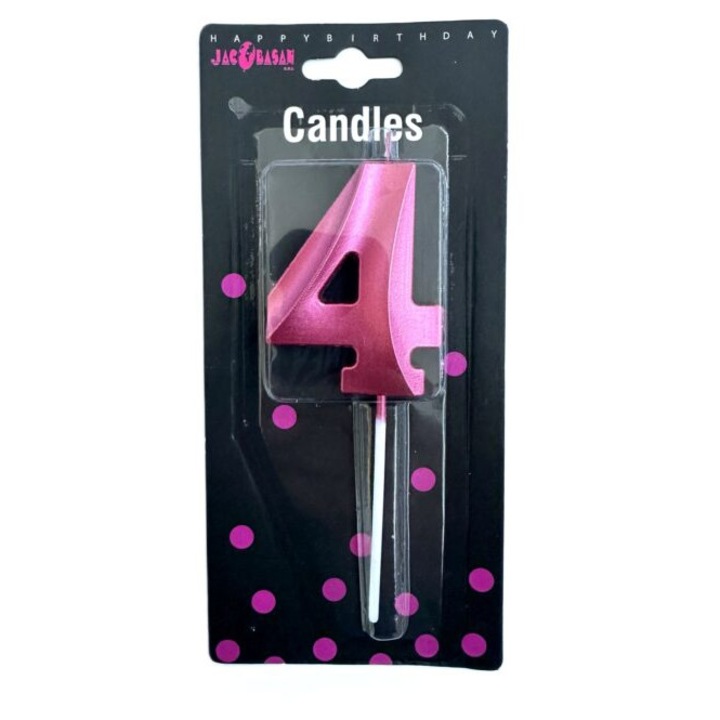 3D свещ за торта, 7 см, червена