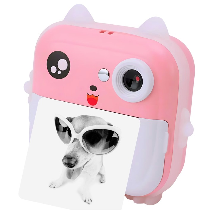 Детски моментален фотоапарат 10 ролки 48px FULL HD 5 игри музикален плейър