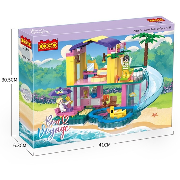 Set blocuri de construcție IQ Toys, Casa de pe Plaja Cogo, 380 piese, pentru copii +6 ani