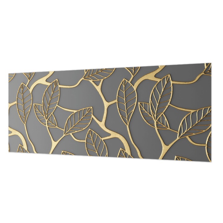 Tapet Vlies De Perete, Wallfluent, Frunze elegante, Gri, 250 x 104 cm, Art Deco, Adeziv Puternic, 010100060050000056590
