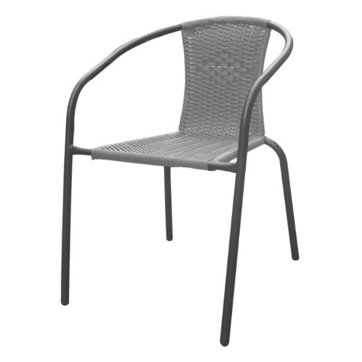 Сив градински стол - 52 × 60 × 72 см