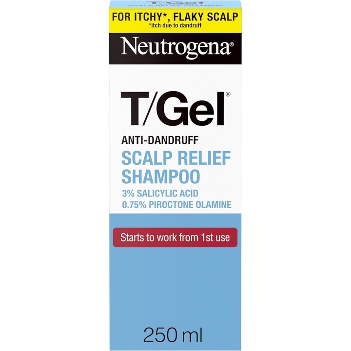 Sampon anti-matreata, Neutrogena T/Gel Scalp Relief, 3% Acid Salicilic, 250ml