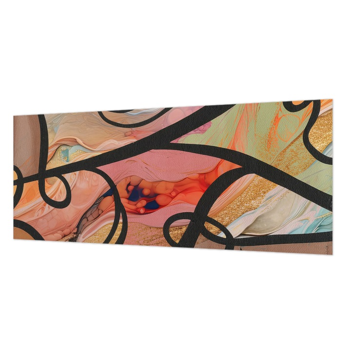 Fotótapéta De Perete, Wallfluent, Miscare colorata, Portocaliu, 250 x 104 cm, Elegant, Pentru Birou, 010100060050000284793