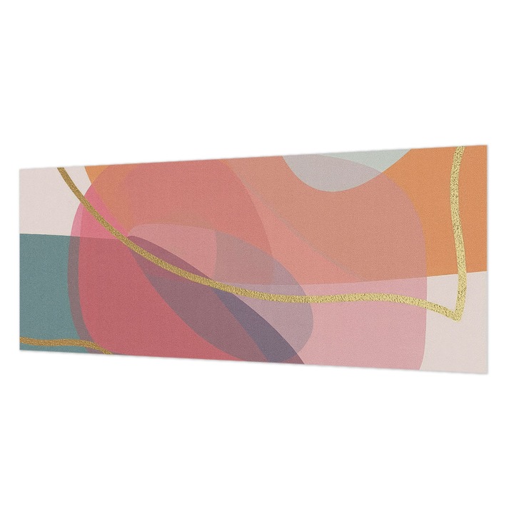 Tapéta Vlies Fali Dekoráció, Wallfluent, Színes formák, Narancssárga, 250 x 104 cm, Nem Szőtt, Nappaliba, Szobába, 010100060050000284808