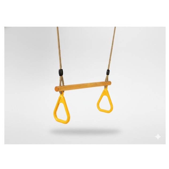 Детска дървена люлка трапец с дръжки