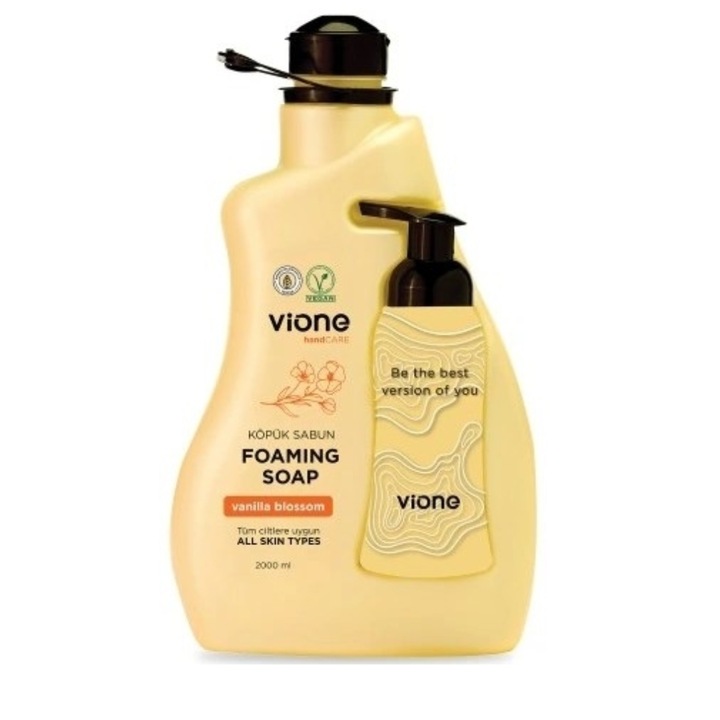 Sapun lichid pentru maini VIONE Hand Care Vanilla Blossom, vegan, pentru toate tipurile de piele, 2000 ml