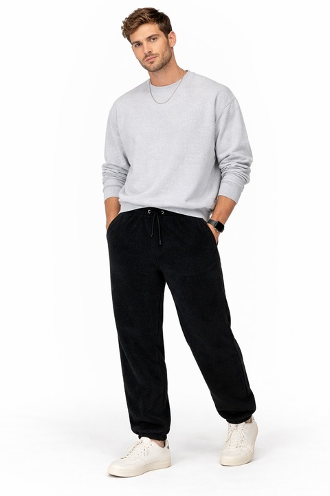 Férfi polár nadrág Diesel 8001614 16121-54, Polar Fleece Joggers, Pamut, W32, Fekete