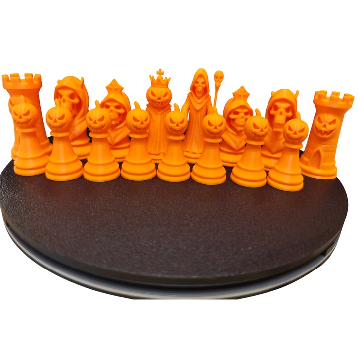 Set piese Sah Halloween, Pumpkin, 16 buc,5-7 cm