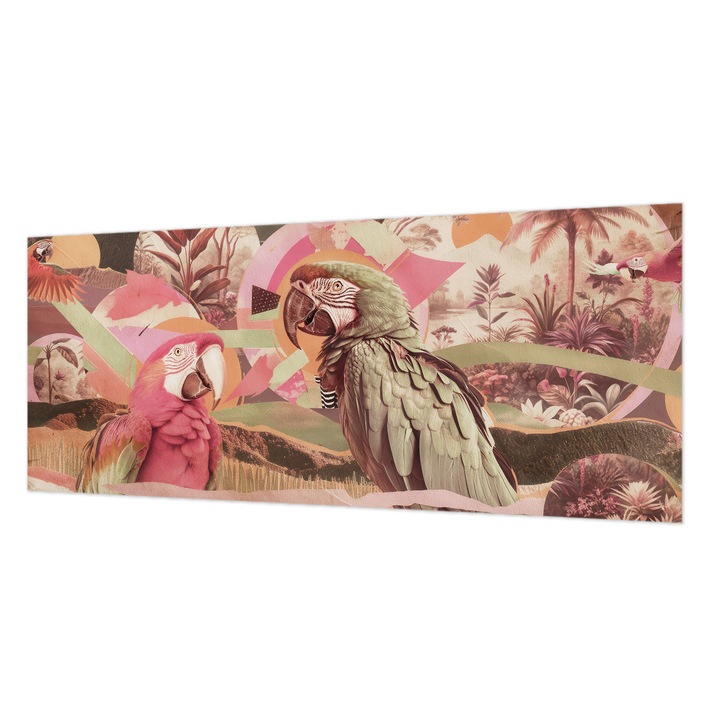 Fotótapéta Falra, Wallfluent, Trópusi madarak, Rózsaszín, 250 x 104 cm, Vlies, Öko, 010100060050000285305