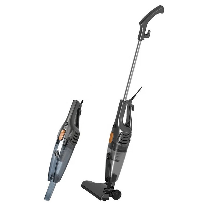 Aspirator vertical, putere 900W, sistem de filtrare ciclonic, capacitate recipient pentru praf 1L, accesorii pentru spatiile inguste, negru